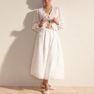 J. Crew Side-tie skirt in ramie XL